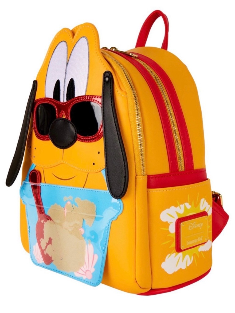 NWT Loungefly Disney Pluto Web Exclusive Summer Beach Cosplay Mini Backpack - Picture 3 of 8